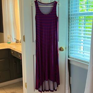 Vineyard Vines red & blue stripe high low maxi dress - size xs